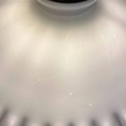 Vintage 1950s entirely white serrated opaline pendant light