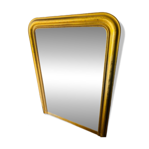 Grand miroir ancien bois - feuille