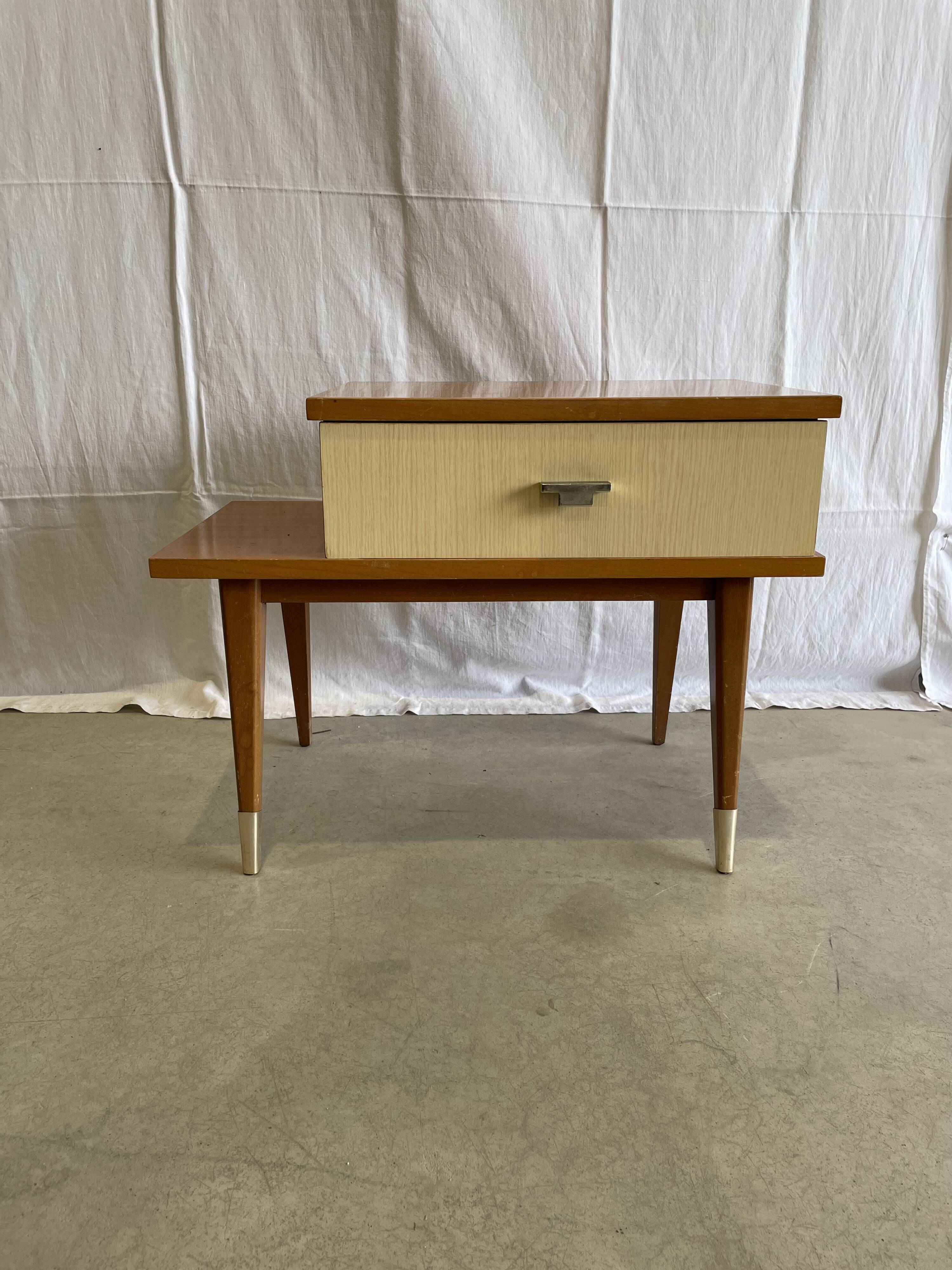Asymmetrical bedside table vintage year 50/60