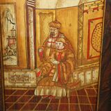 Regency 1810 library buffet in simulated hardwood with Chinese decoration.