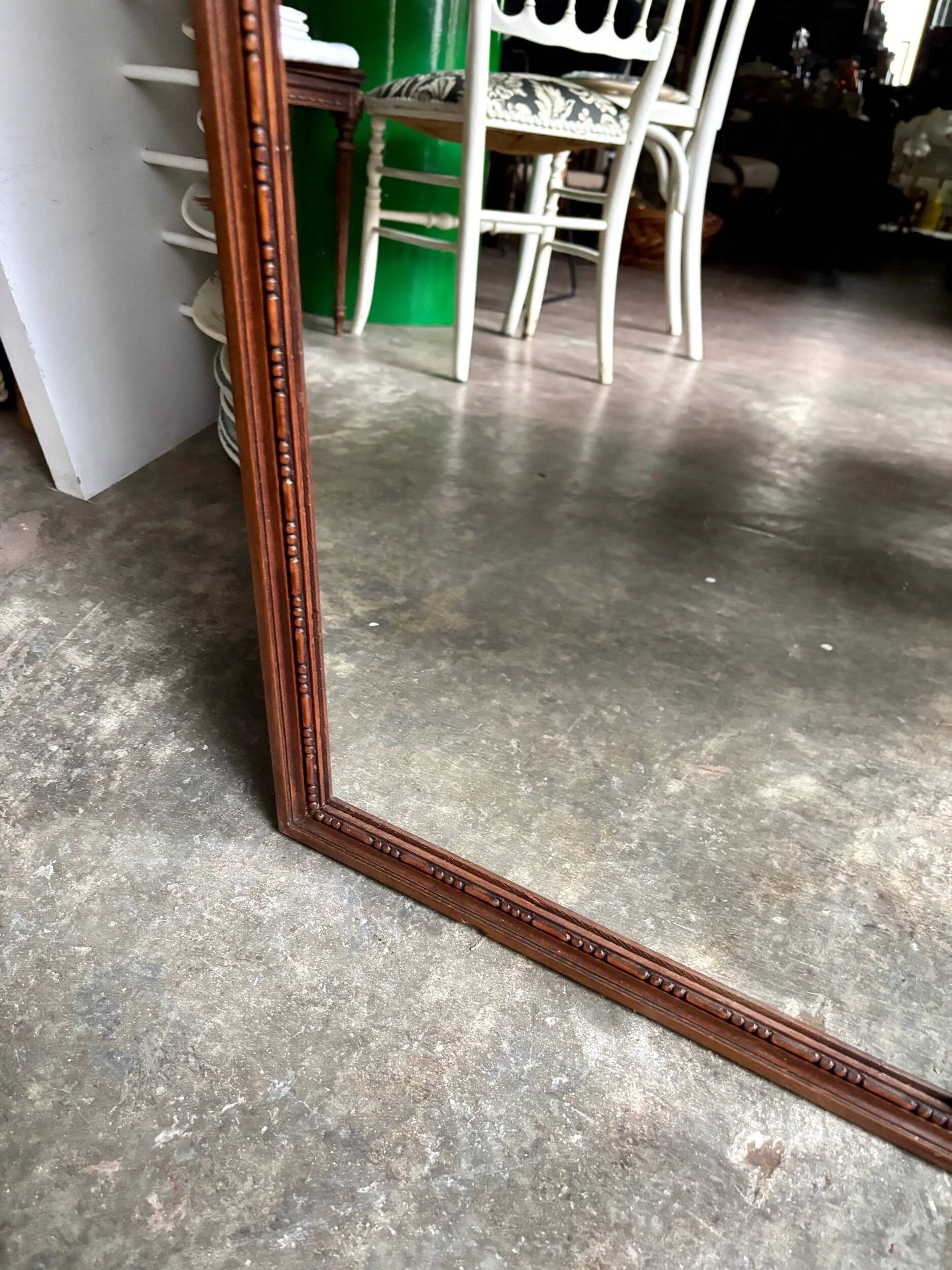 Rectangular mirror in dark wood