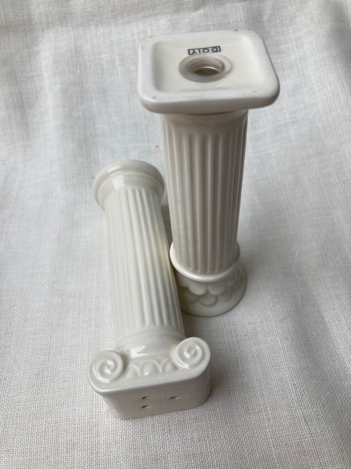 Roman column salt shaker and pepper shaker