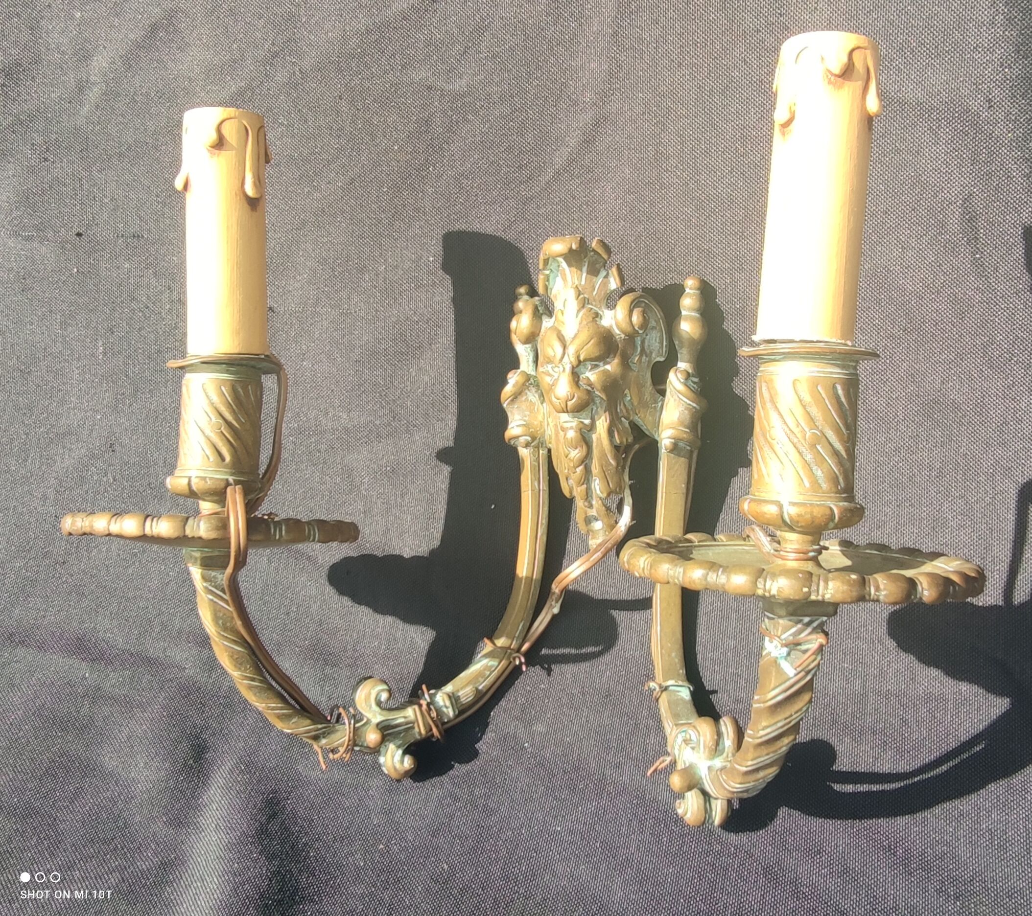 Series d e 3 applied in bronze/lion's head