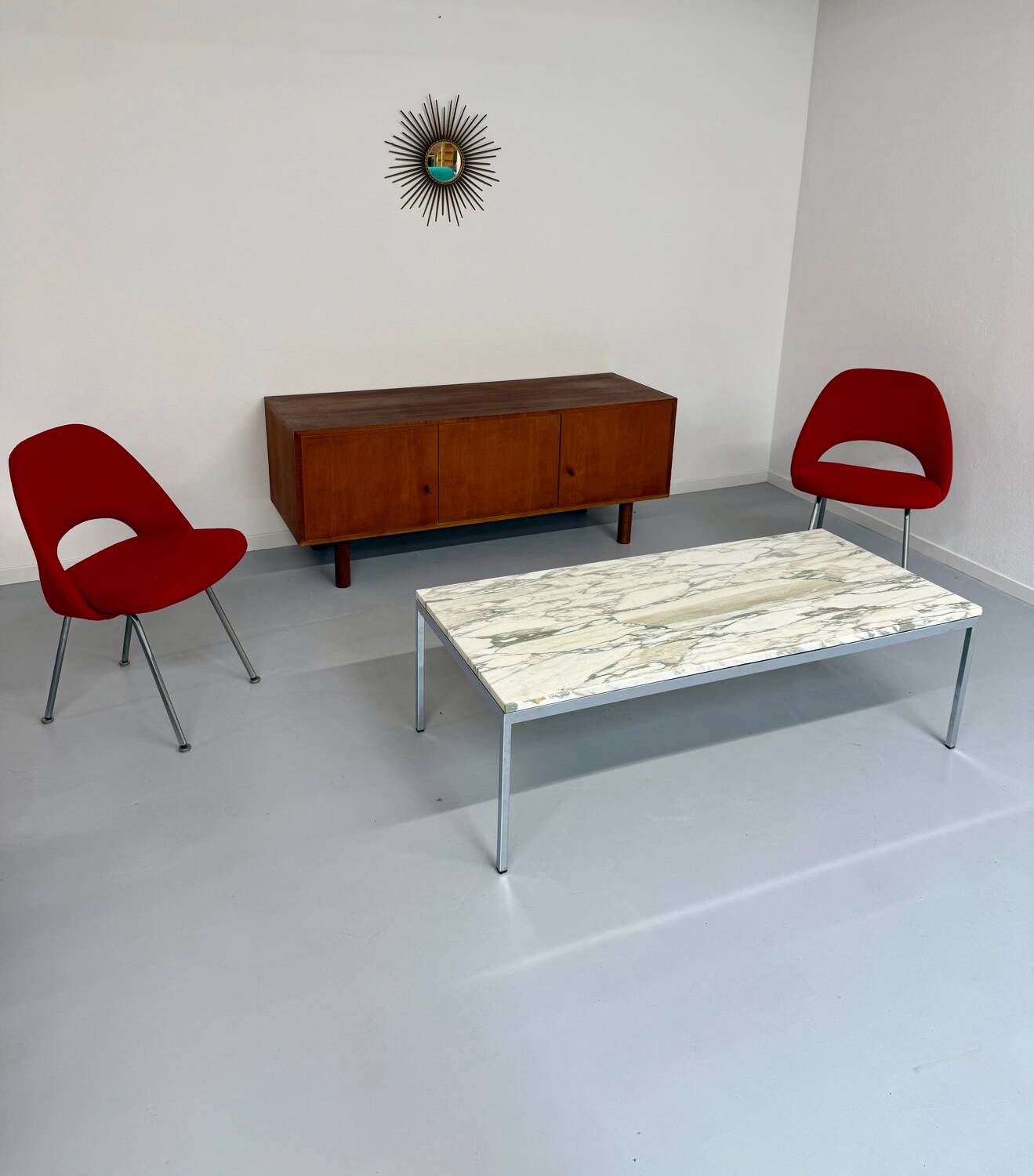 Florence Knoll 70s vintage metal marble coffee table