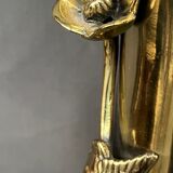 Massive bronze vase, decorated with bird figures and poppy flower.
