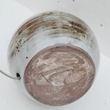 Vintage lamp foot in openwork ceramic email brown gray signed