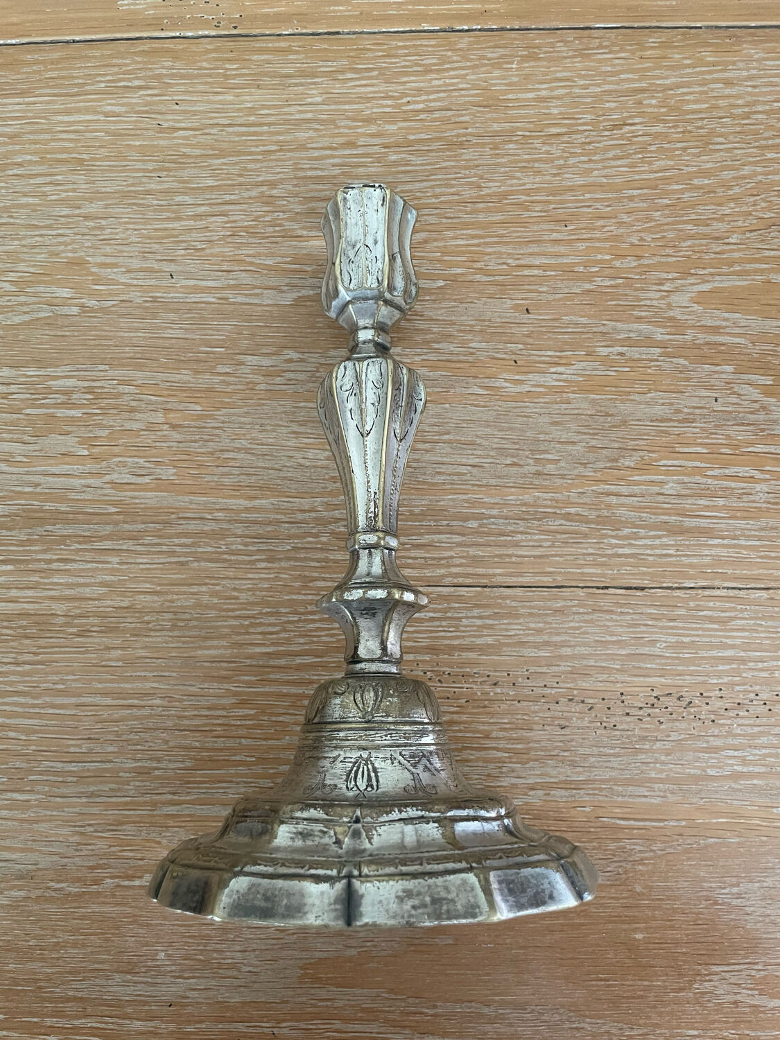 Louis XIV style silver metal candle holder