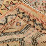 6x10 Pale Red Green Tribal Wool Kilim Rug, 189x300Cm