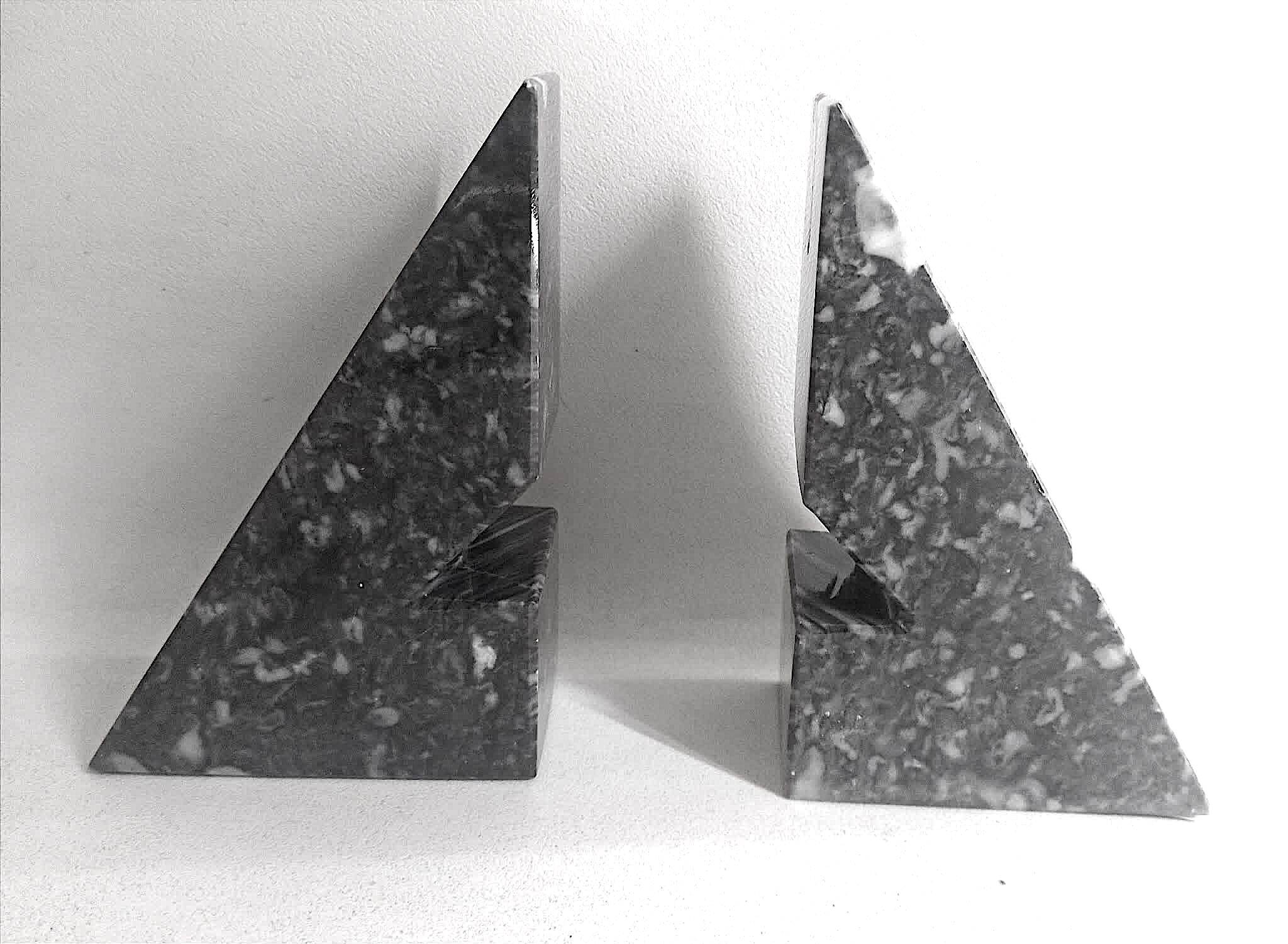Pair of marble bookends 1970s Height 18.2 cm