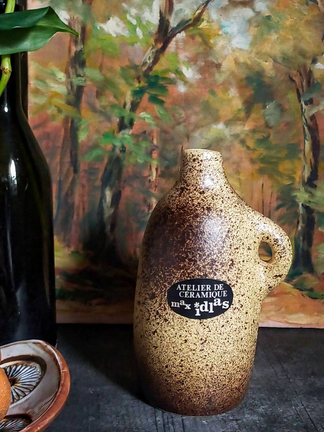 Single-flower vase, ceramic bottle by Max Idlas