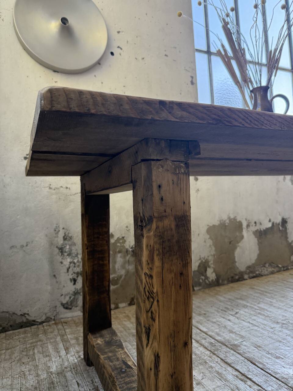 1950s pine farmhouse table 220cm