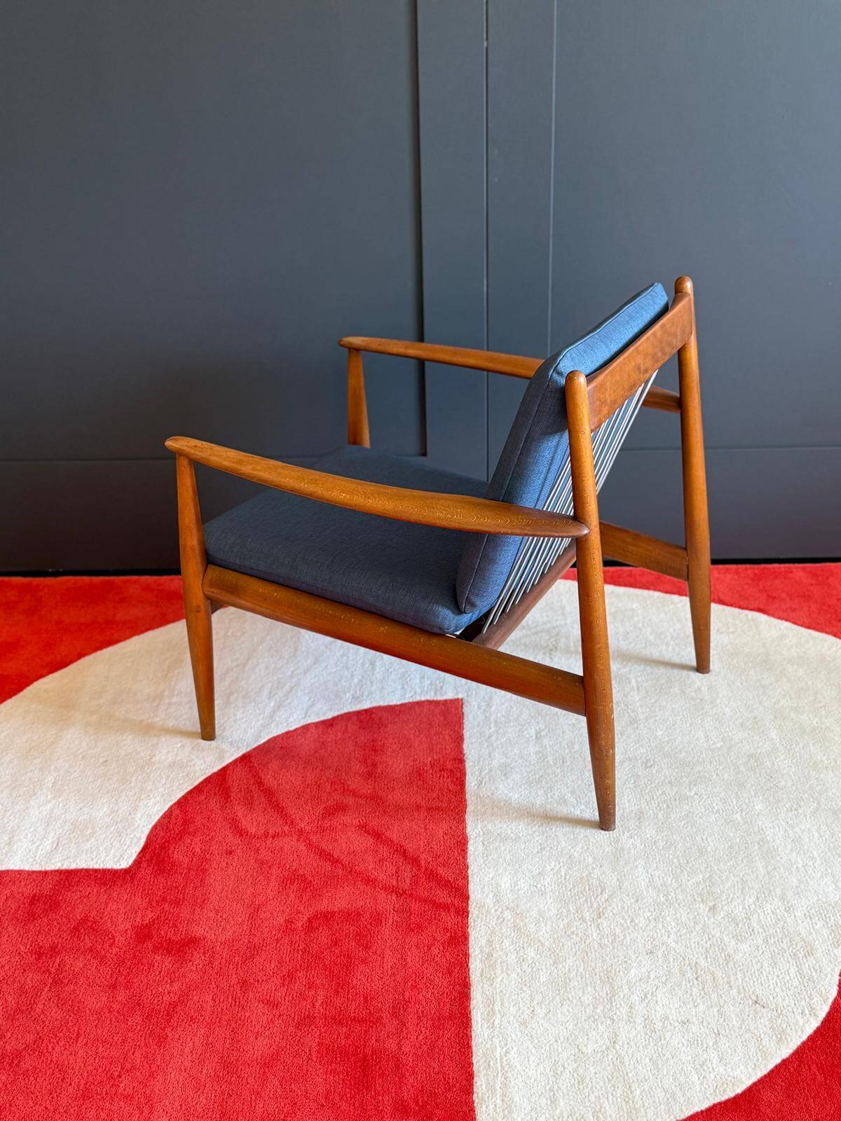Scandinavian armchair in solid teak by Grete Jalk