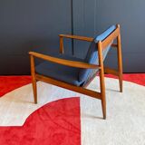 Scandinavian armchair in solid teak by Grete Jalk