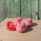 Ceramic pink flower candlestick