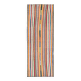 Tapis de couloir turc Oushak vintage fait main en laine et coton orange