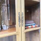 Glass cabinet or display case in pine 1950