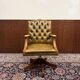 Classic English Yellow Chesterfield Desk Chair