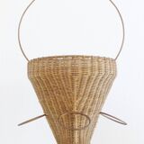 Vintage 50s Rockabilly wicker portable bottle holder bar