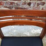 Chaise en teck et skaï noir de style scandinave