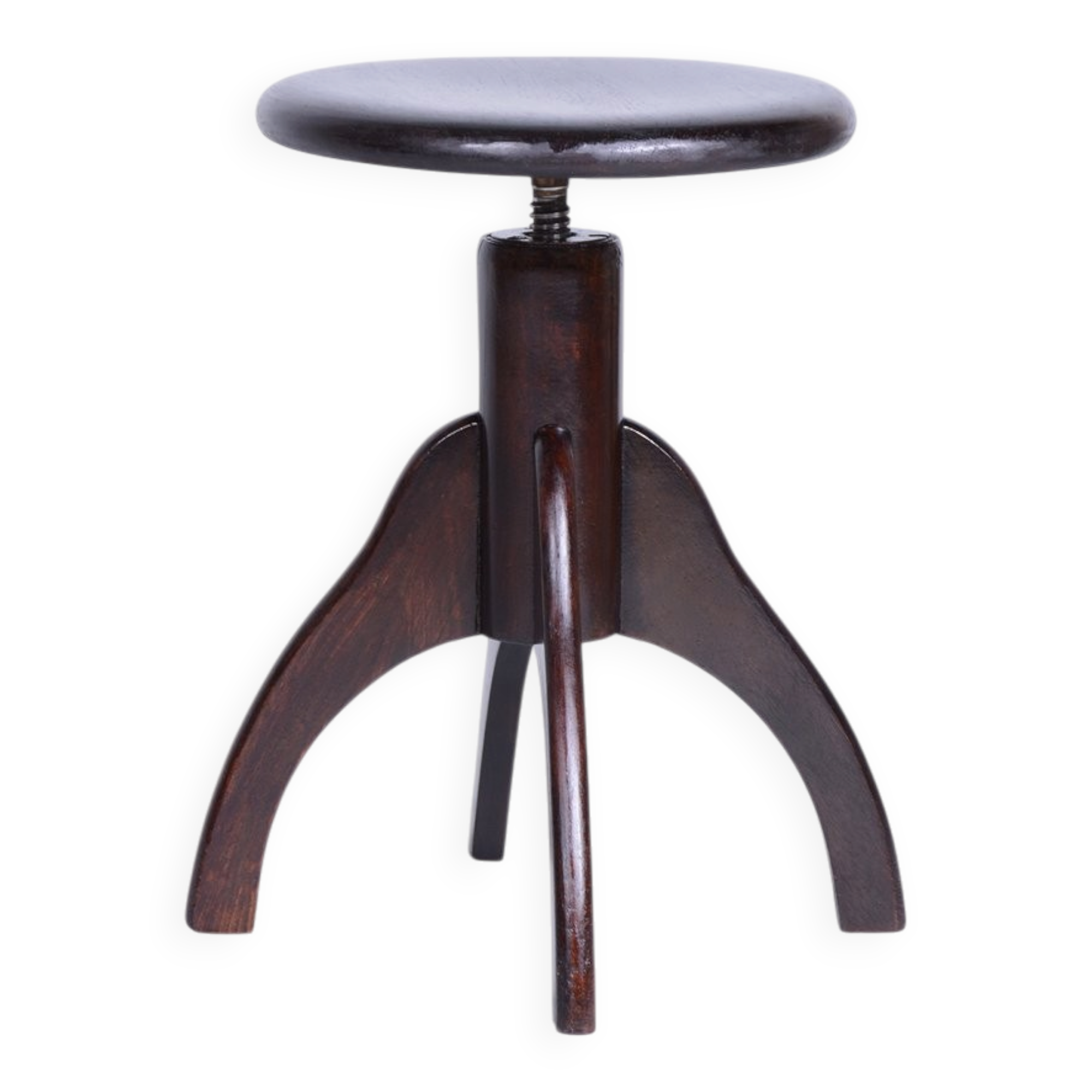 Art Deco Piano Stool in Beech and Iron, Czech, 1940s