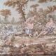 Wall tapestry type Gobelins middle 20th country decoration polychrome shepherds, shepherdesses and sheep