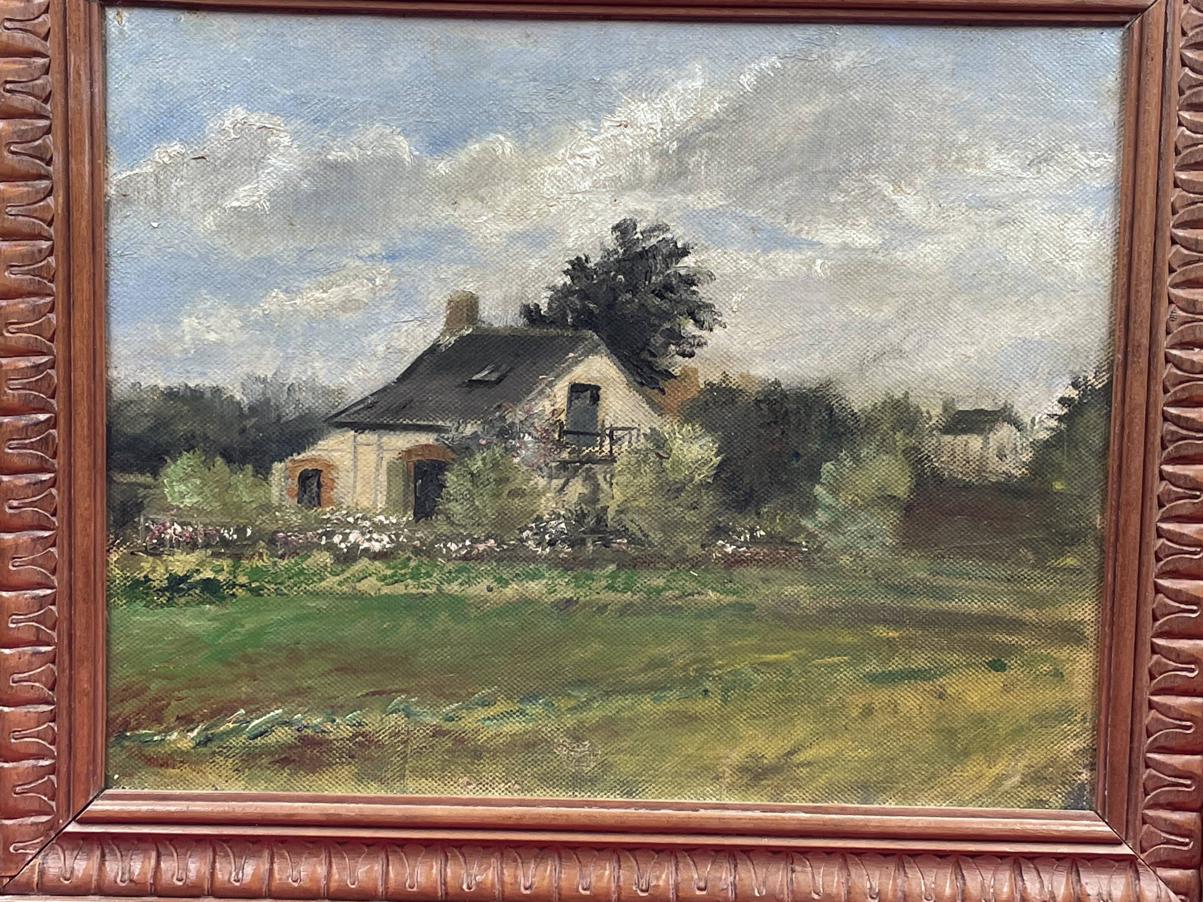 oil on panel Unsigned Landscape of Loire Atlantique