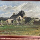 oil on panel Unsigned Landscape of Loire Atlantique