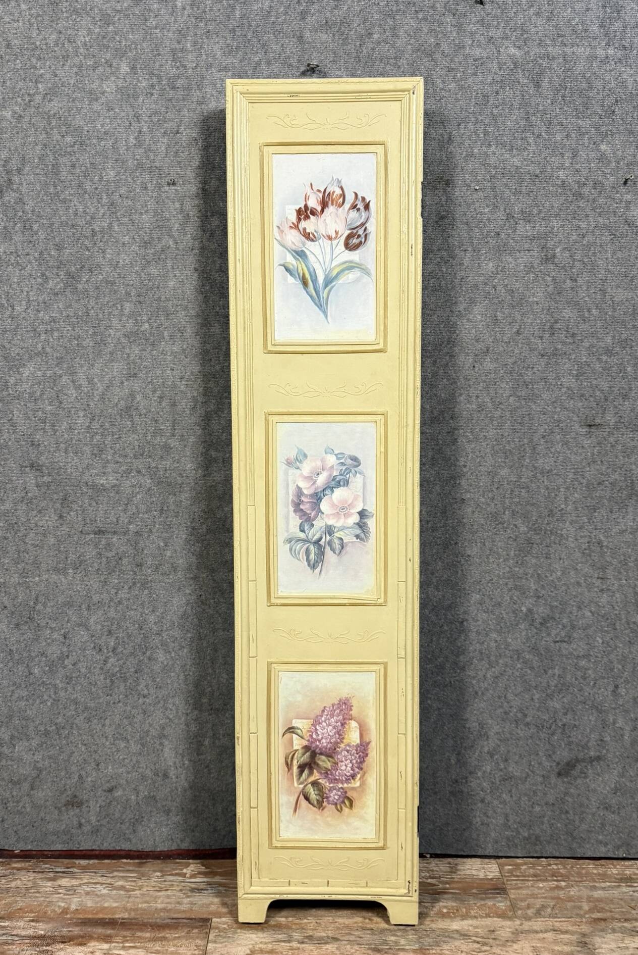 Large 4-panel Living Room Bedroom Privacy Screen circa 1940