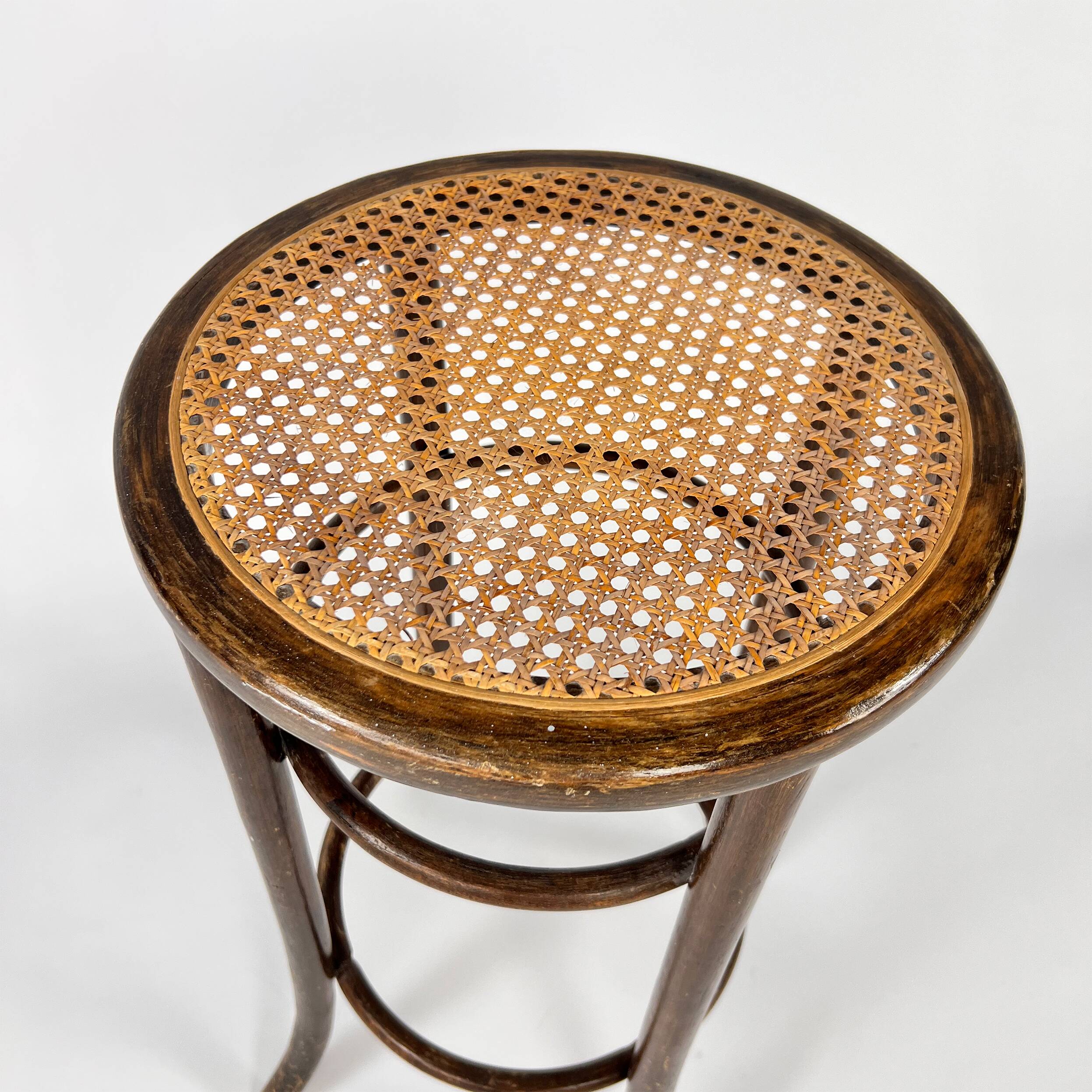 Cane and bentwood austria barstool, 1940s
