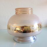 Plafoonier globe in pink frosted glass art deco style