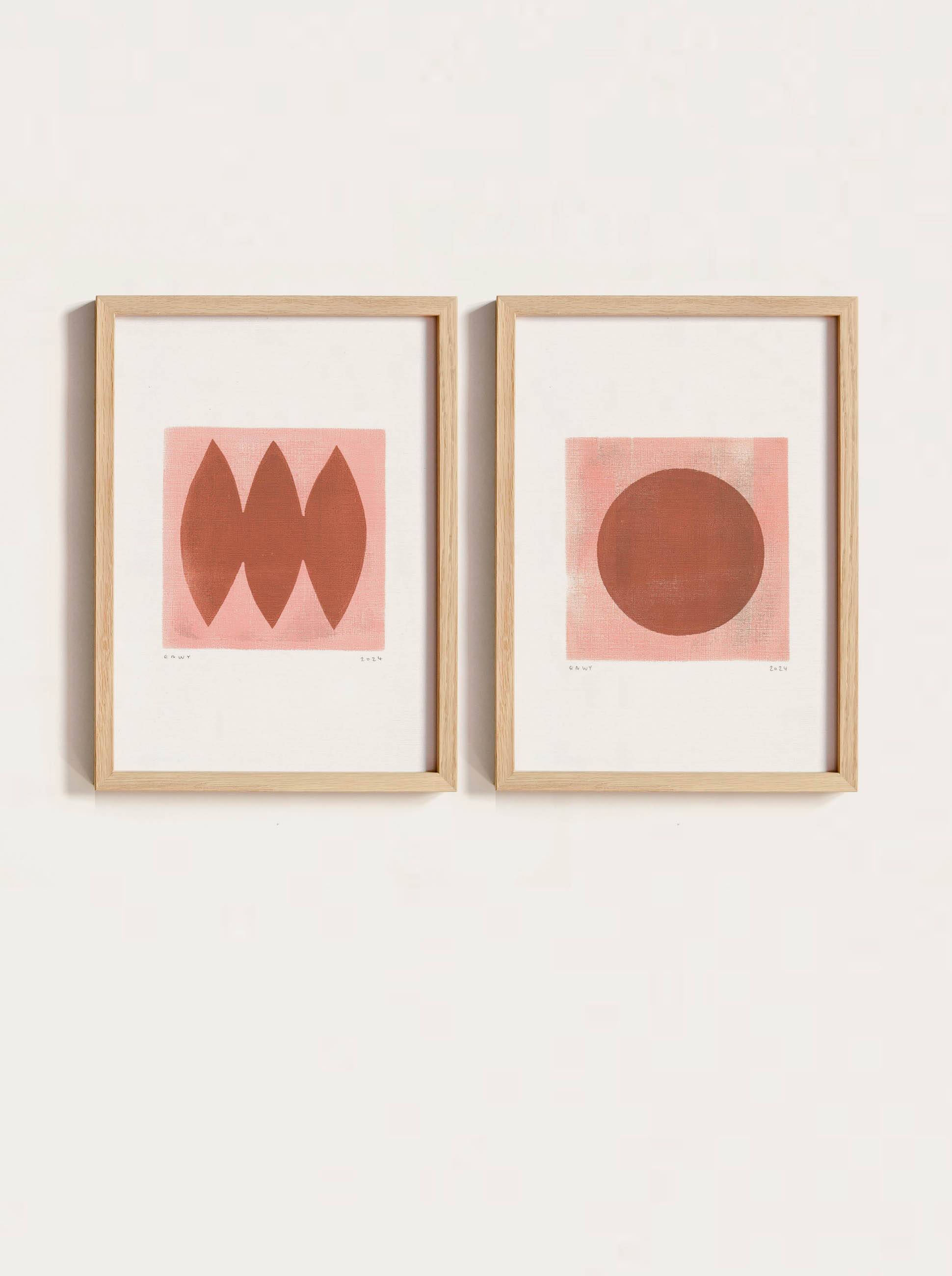 Painting duo on paper -H480 & H482 - signed Eawy