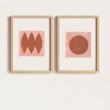 Painting duo on paper -H480 & H482 - signed Eawy