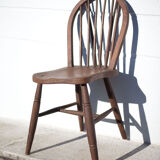 Stamped curved wooden chair, 40s, bistro chair, Windsor chair, extra chair