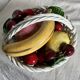 Vintage 1960s Trompe-l'Œil Fruit Basket in Woven Ceramic with Slipware
