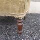 Antique Napoleon III crab chair in patinated mustard velvet.