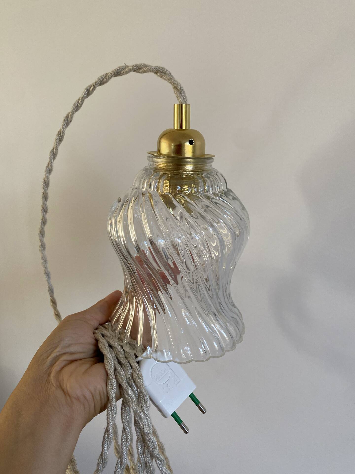 Vintage glass globe lamp