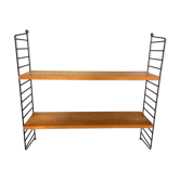 Vintage wall shelf in cherry and black metal Style String Tomado