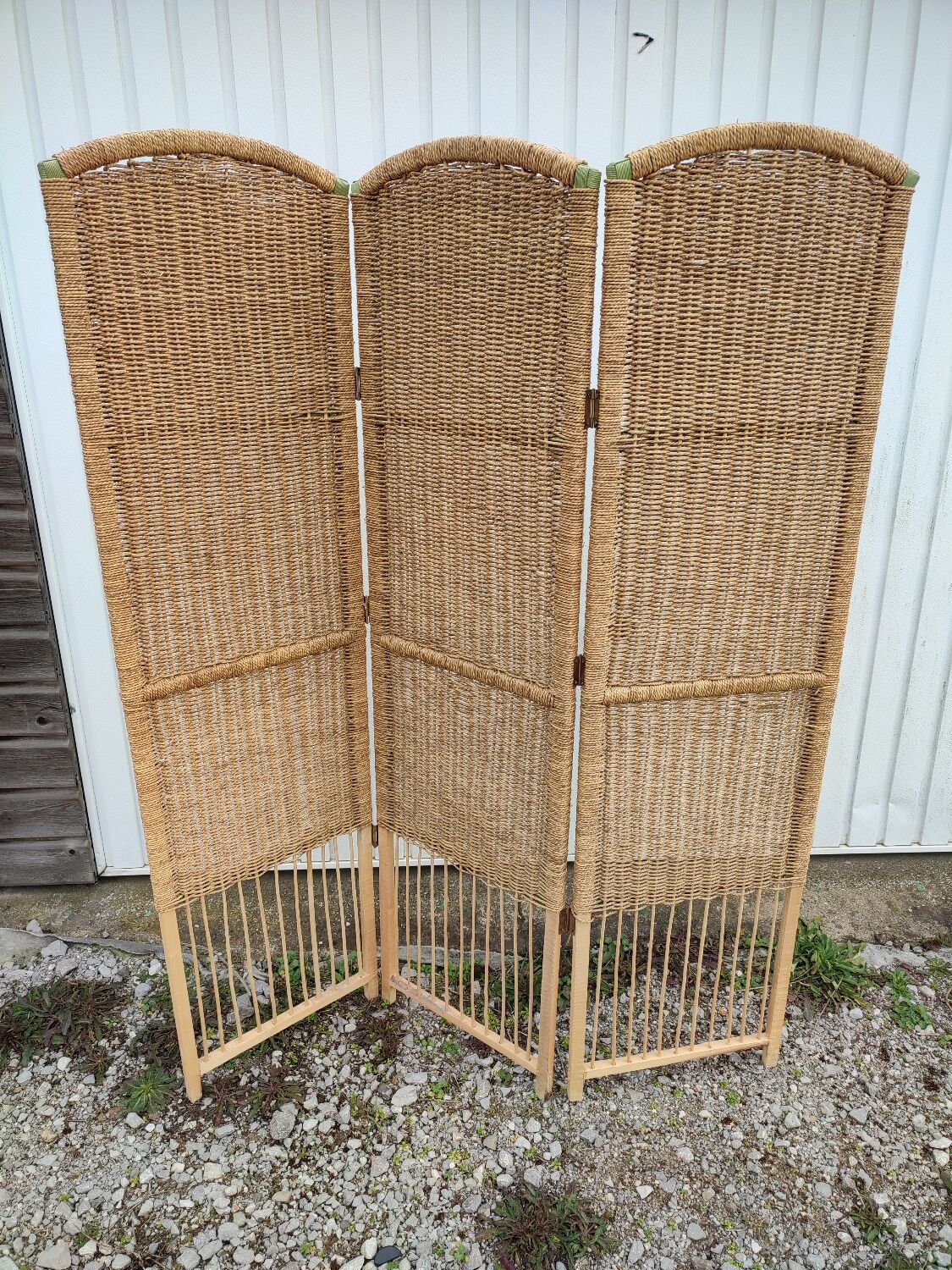 Vintage screen wicker rattan bamboo