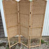 Vintage screen wicker rattan bamboo