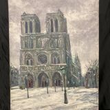 Pierre PERESS (1919-1990) Notre-Dame de Paris, Oil on canvas 1980's