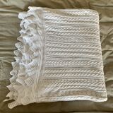 Old knitted cotton bed cover