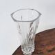 Blown glass vase, polygonal edge, H: 24cm.