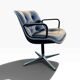 Charles Pollock Executive office chair Knoll black leather 1960