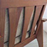 Teak and wool armchair