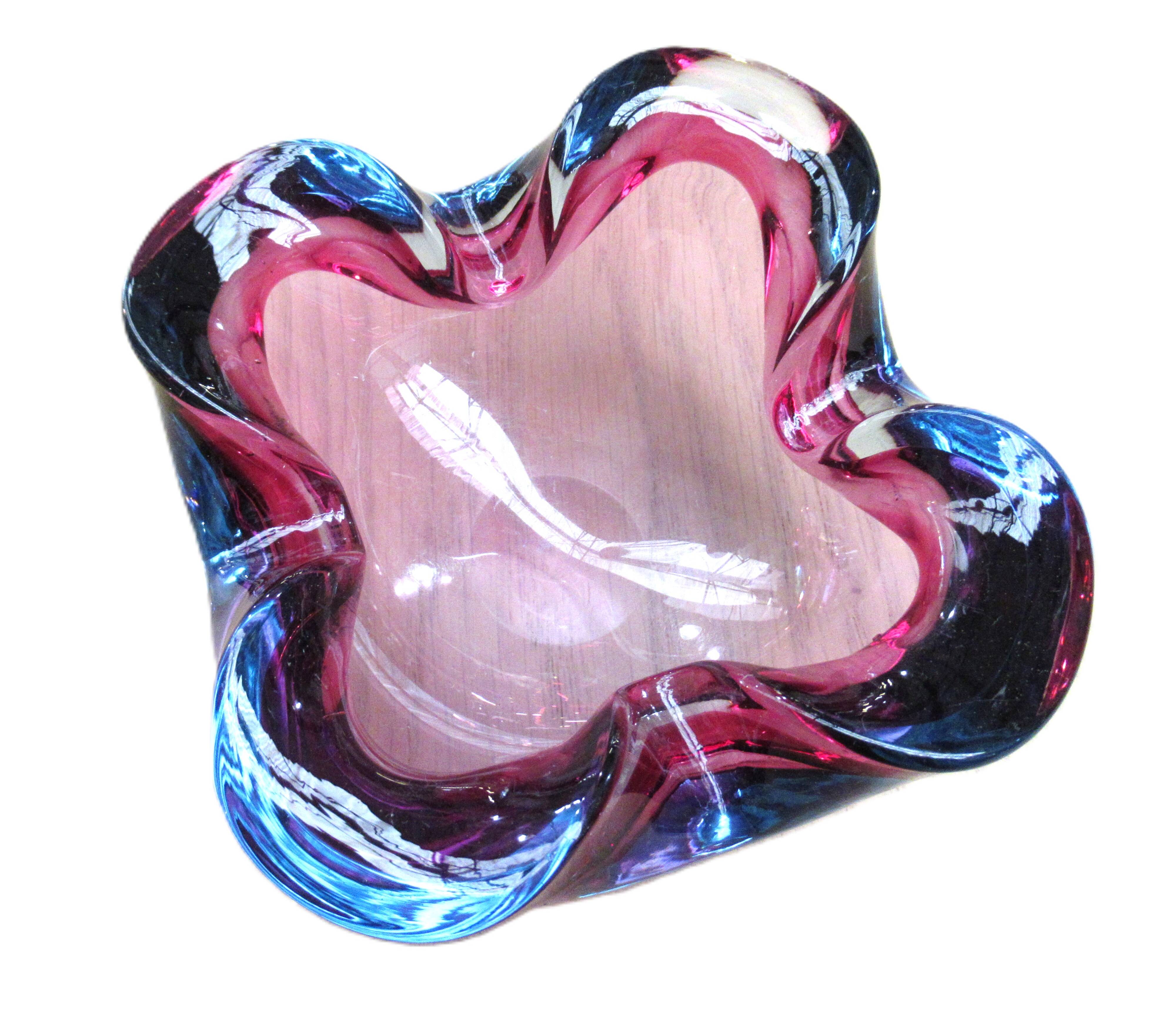 Ashtray or bowl in Murano glass Sommerso Italy, 1960s