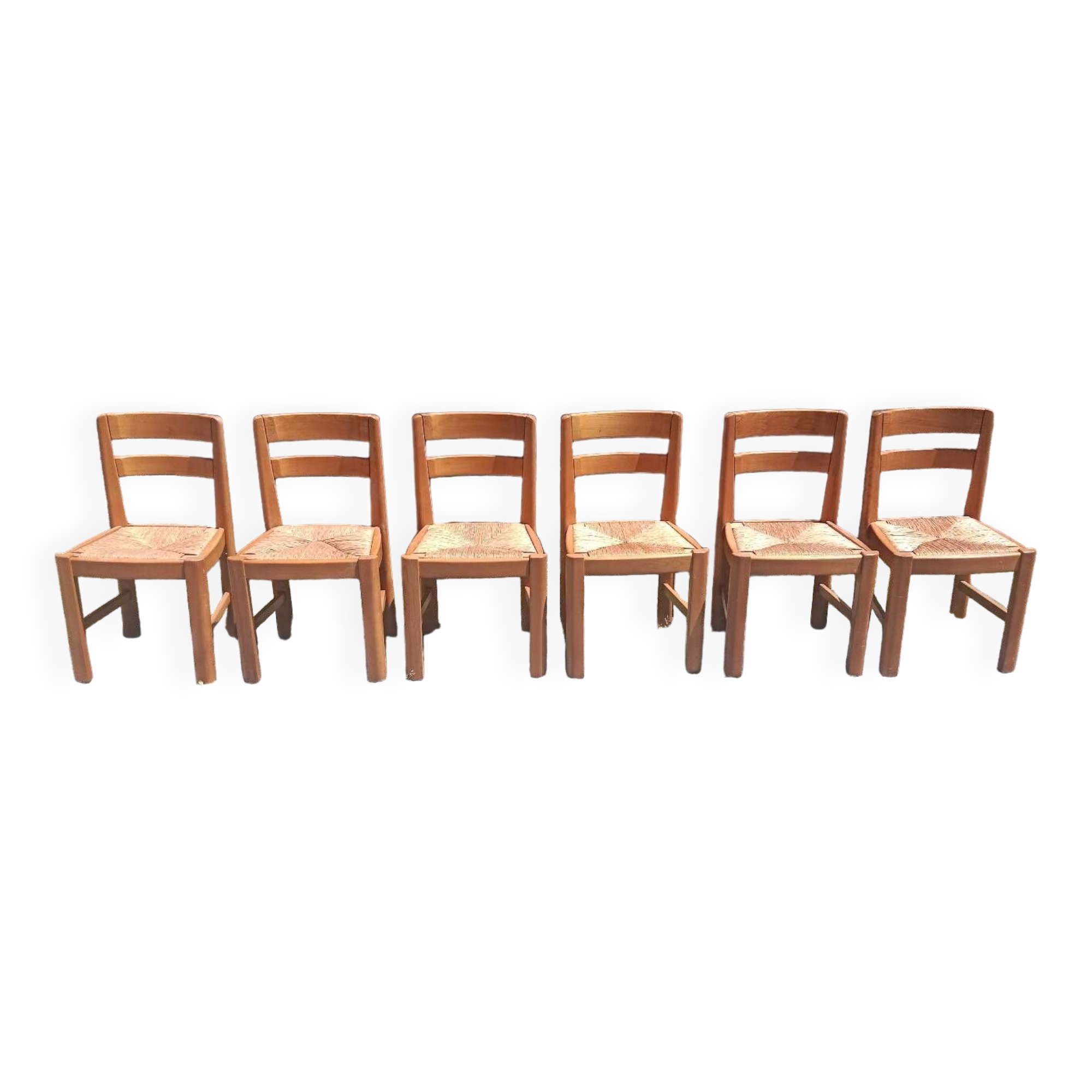 6 chairs in solid elm