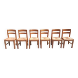 6 solid elm chairs