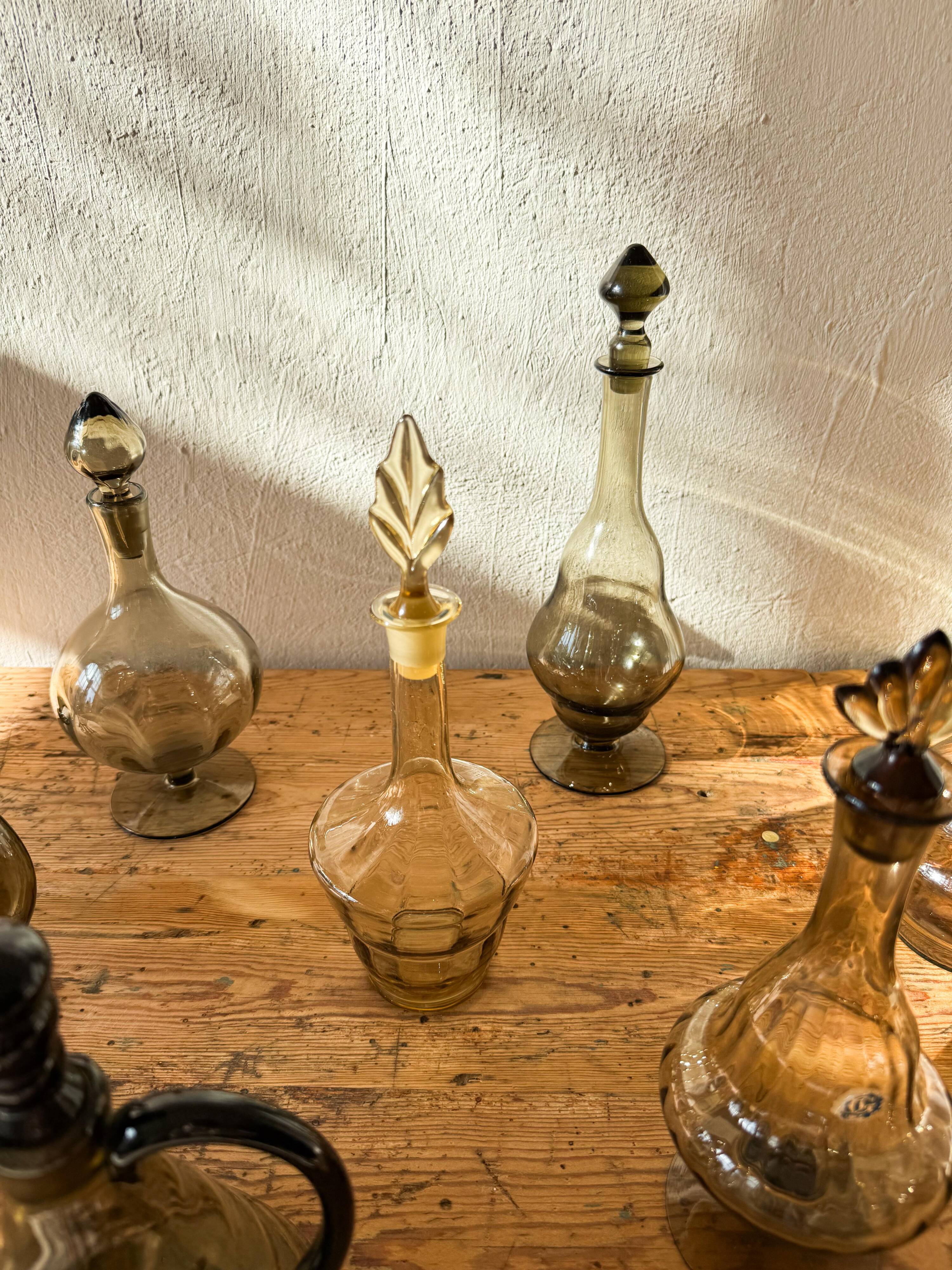 Art Deco Collection of 10 Sculptural Carafes Sweden 1920s