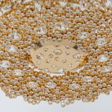 Chandelier in gilded brass and crystal glass inlaid by Palwa, Germany, 1970s.