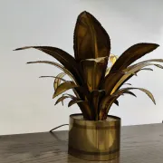 Lampe de table fleur Maison Jansen, années 1970